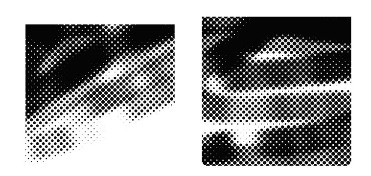 Abstract wave halftone patterns with organic flow and high contrast ink.