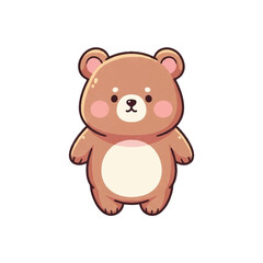 Fototapeta premium Cute Brown Cartoon Teddy Bear.