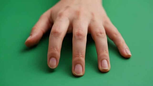 Hand with six fingers on green.