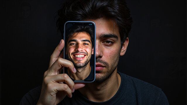 Digital Identity vs Reality Concept