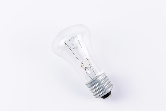 Incandescent light bulb, lamp on a white background