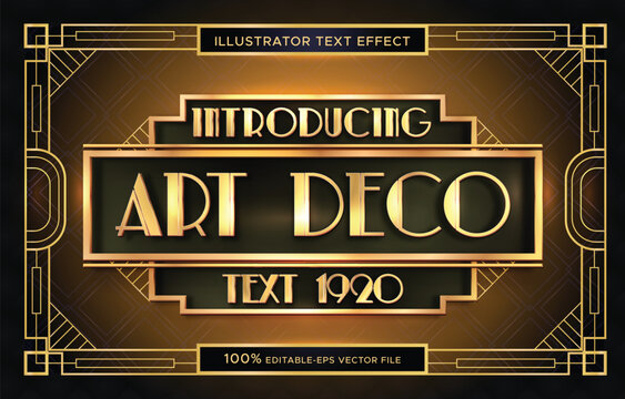 luxury vintage frame art deco style font editable text