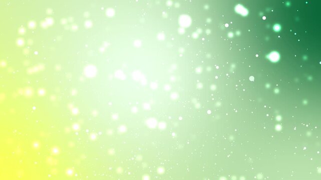 Bokeh natural glittering green particles. Abstract soft glowing light. 4k video