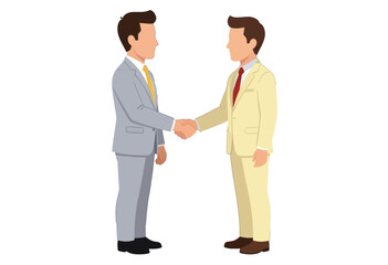 Fototapeta premium Businessmen Shaking Hands Vector Illustration, Professional Agreement Icon Isolated on Transparent Background for Corporate Use