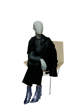 Sitting female mannequin