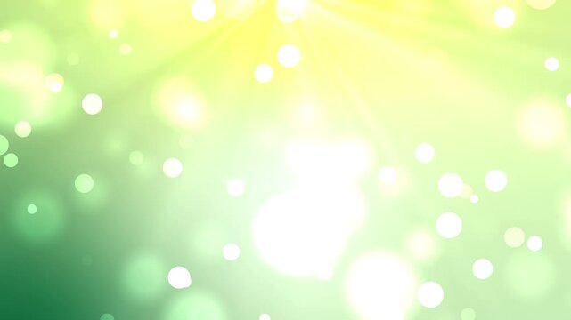 Abstract background with shimmering bokeh lights and sparkling particles. empty abstract fresh green bokeh light background, lens flare bokeh effect