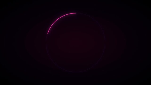 Magenta Pink Neon Ring Countdown Timer Five Seconds Glow Opener on Black