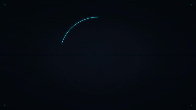 Cyan Neon HUD Countdown Timer Five Seconds Futuristic Tech Interface Opener