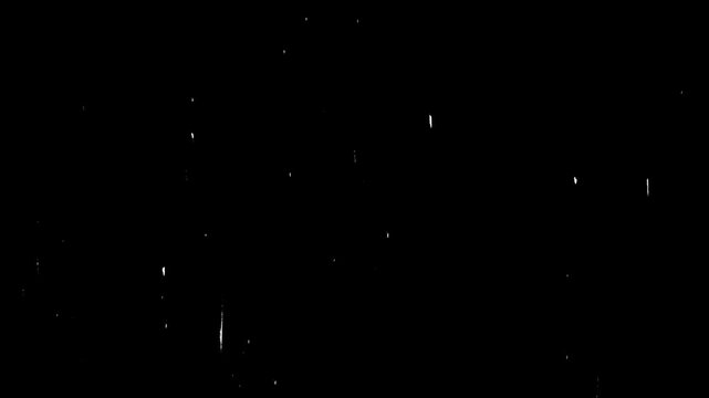 vintage film with scratches horizontal line and dots effect overlay screen, old film, damaged tape effect, alpha channel, 4k video