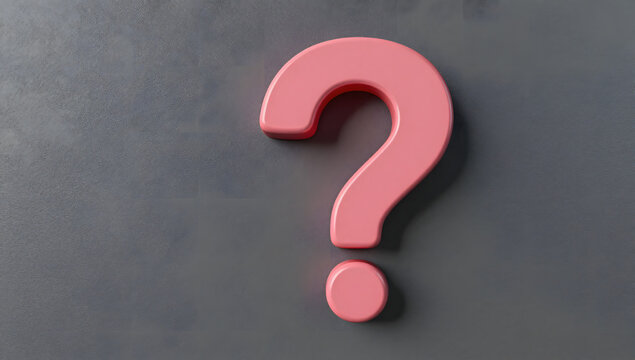 Mystery Symbol: A singular, vibrant question mark stands out on a neutral surface, inviting introspection and curiosity. Representing an invitation to ponder questions and seek knowledge.