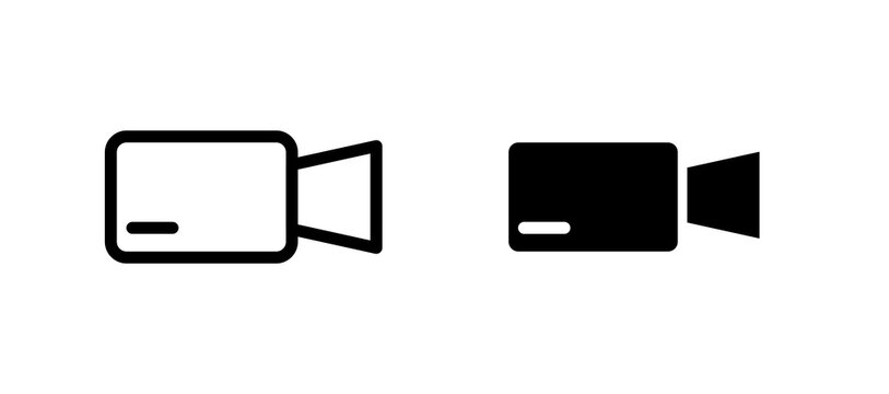 Video call icon in black color for website or app.