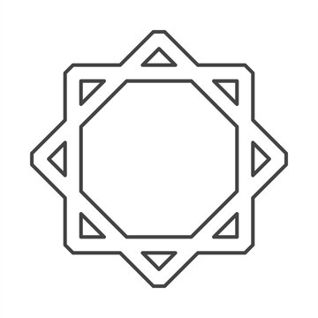 Star of Lakshmi outline icon. Hinduism Regular compound polygon. Vector