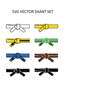 Martial Arts Belts Collection SVG Vector Set
