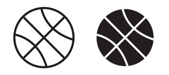 Basketball icon In Flat and stroke Style Vector For App, UI, Websites. Black Vector Illustration. © naba