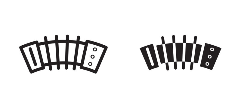 Bandoneon instrument In Flat and stroke Style Vector For App, UI, Websites. Black Vector Illustration.