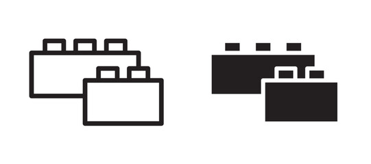 Fototapeta premium building toy icon In Flat and stroke Style Vector For App, UI, Websites. Black Vector Illustration.
