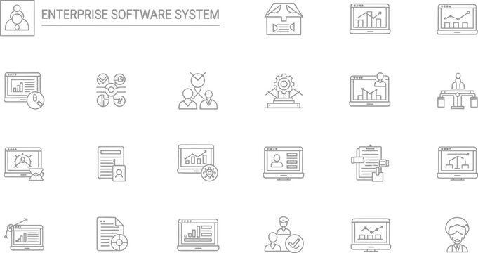 Enterprise software system elements demonstrate digital business management.