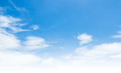 Fototapeta premium Sky cloud blue nature background paronama web cloudy summer winter season day, light beauty horizon spring brigth gradient calm abstract backdrop air nature view wallpaper landscape environment