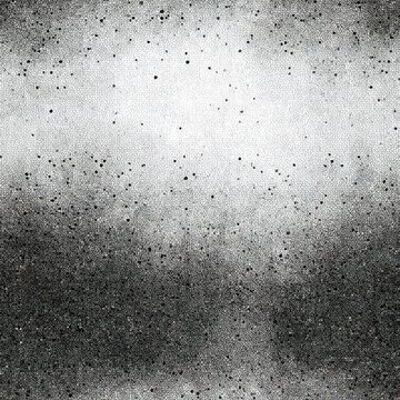 Black and white pointillist pattern with varied dots.