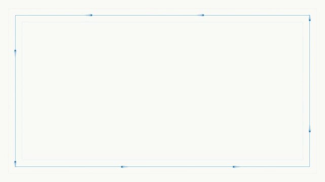 A blank canvas with a thin rectangular border, surrounded by small dots at the corners