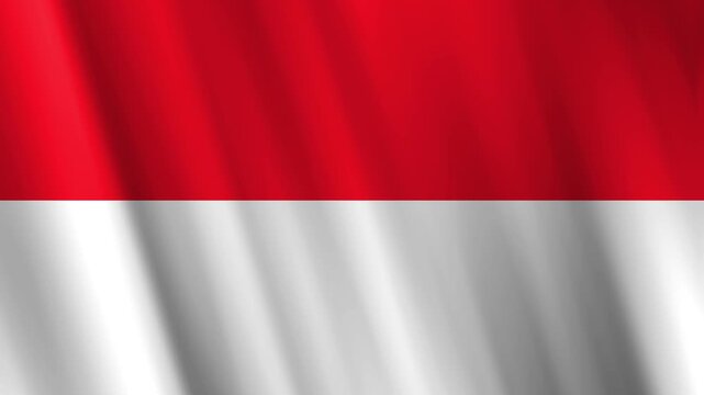 Flag of Indonesia Waving Animation Seamless Loop 4k