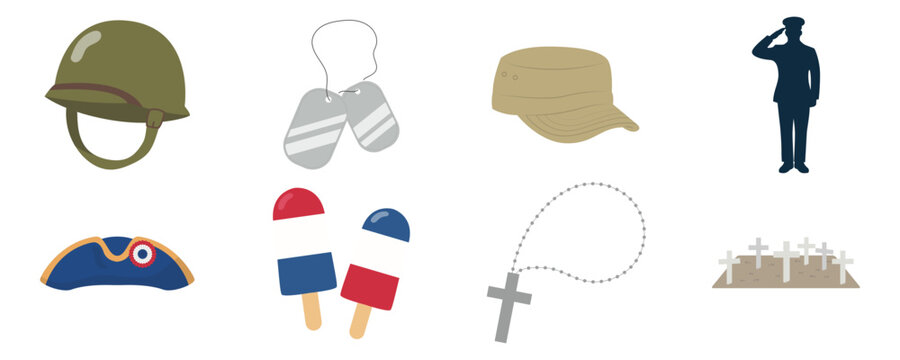 Military and Memorial Day Vector Icon Set