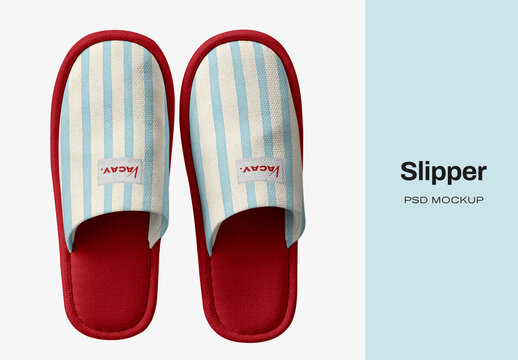 Striped Slippers PSD Mockup