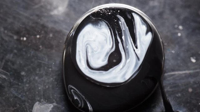 Abstract background with organic forms made with black and white inks