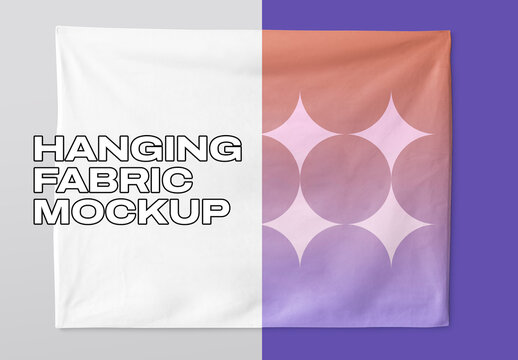 Colorful Hanging Fabric Mockup PSD