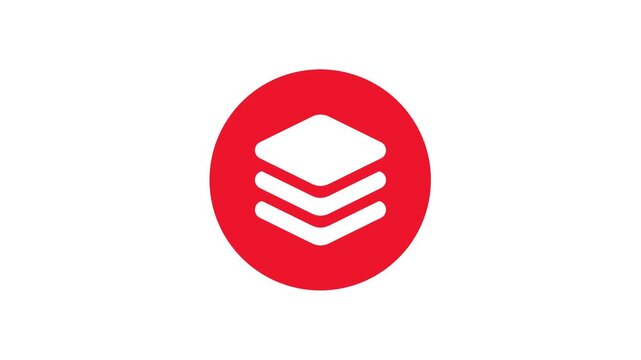 Red Circle Animation Background with White Chevron Stripes Loop