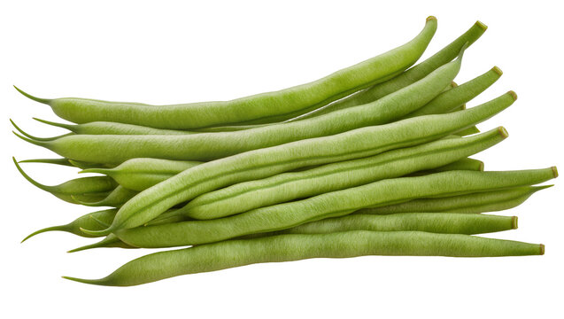 Fresh green string beans bunch close-up view