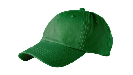 Vibrant green baseball cap with adjustable strap and metal buckle