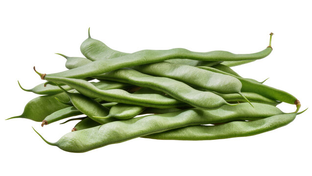 Pile of Fresh Green String Beans with Stem Ends