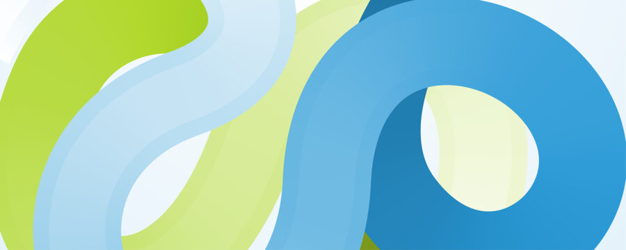 Dynamic flowing abstract curves in vibrant blue and lime green