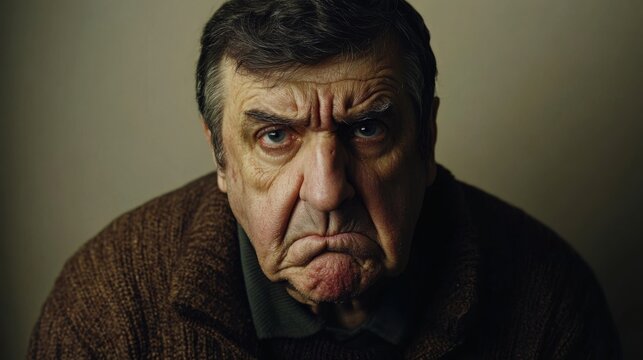 A Man With A Look Of Disgust And Anger