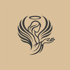 Fototapeta premium Angel Wings Symbol Design.