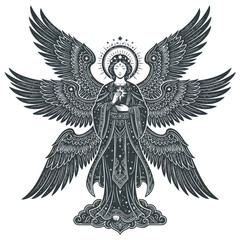 Fototapeta premium Angel with Wings and Halo.