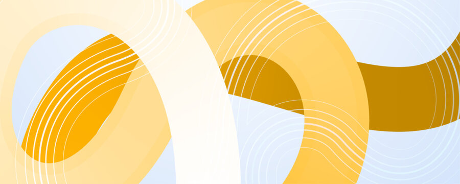 Abstract golden waves and interlocking rings with white line accents