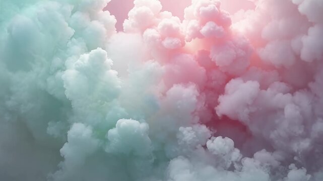 Soft Pastel Cloud Formation in Shades of Pink and Green