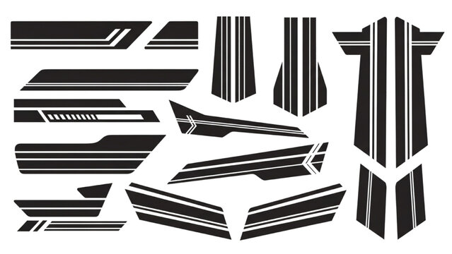 Black and white striped decals are applied to various vehicle parts.