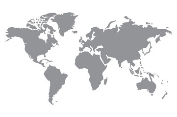 Obraz premium Grey world map vector illustration