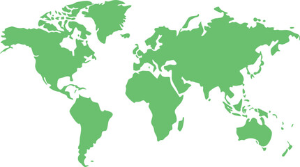 Obraz premium vector illustration world map green