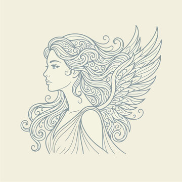 Woman with Angel Wings Portrait.