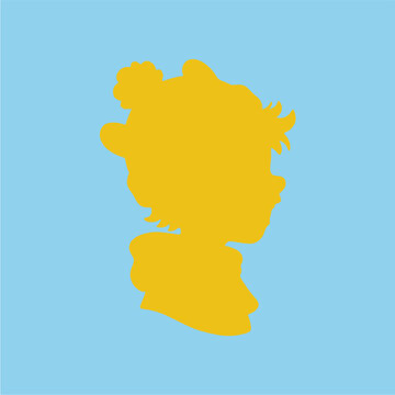 Yellow Blob Isolated on Blue.