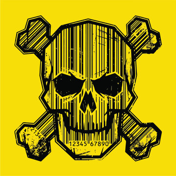 Wooden Skull and Crossbones Symbol.