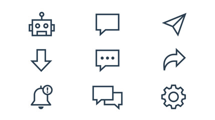 Fototapeta premium Collection of chat and technology icons.