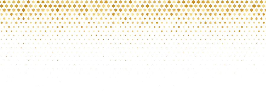 Golden Star of David Halftone Pattern Background on White