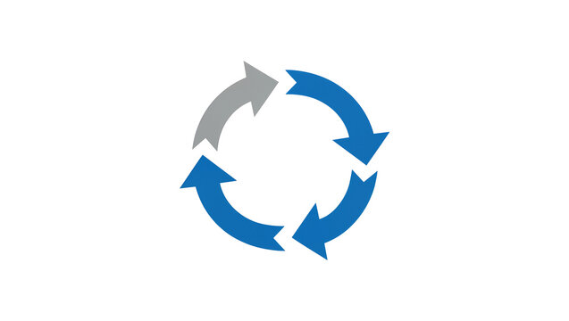Three Color Circular Arrows Rotation Cycle Graphic Design
