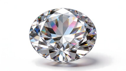 Fototapeta premium Faceted diamond on white background