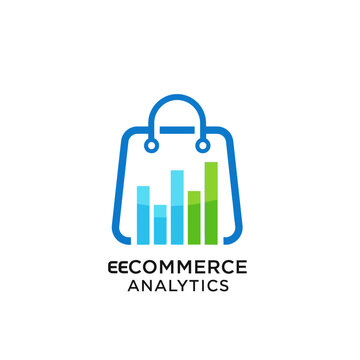 Ecommerce analytics graph logo design.